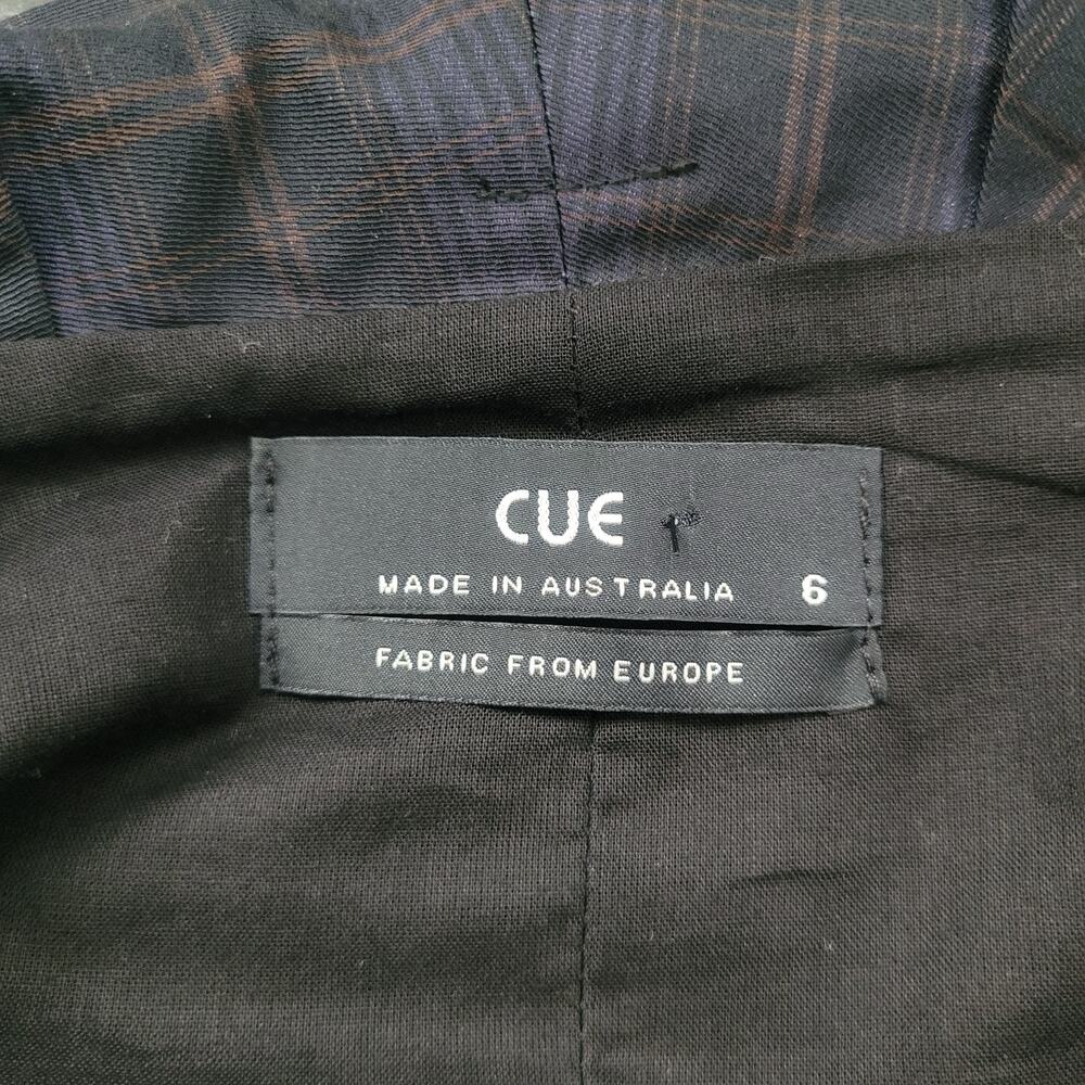 Cue Plaid Button Front Fitted Vest Size S Navy Preppy Dark Academia Old Money - Picture 4 of 8